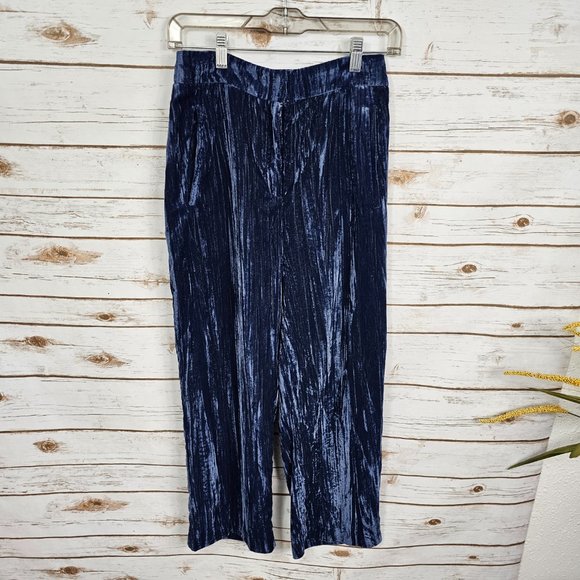 Topshop 2 PC Set Textured Velvet Blazer Jacket & Trouser Pant Blue Size 2 - Picture 9 of 16